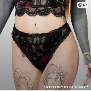 Nwot Killstar Black and Red Lace Panties